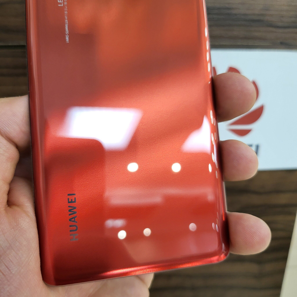Крышка для Huawei P30 Pro - задняя стеклянная панель "Хорошее качество" (Оранжевого цвета)