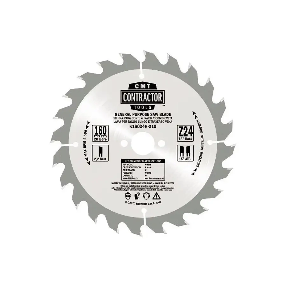 Пильный диск Contractor 190x2.2/1.4x30 CMT K19024M-X10