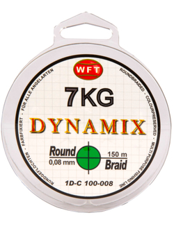 Леска плетёная WFT KG ROUND DYNAMIX Green 150 м, 0.08 мм