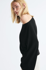 Топ с вырезом лодочка из текстурированного джерси - H&M