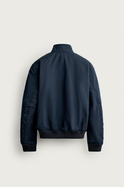 ZARA УТЕПЛЕННЫЙ БОМБЕР, МОРСКОЙ СИНИЙ