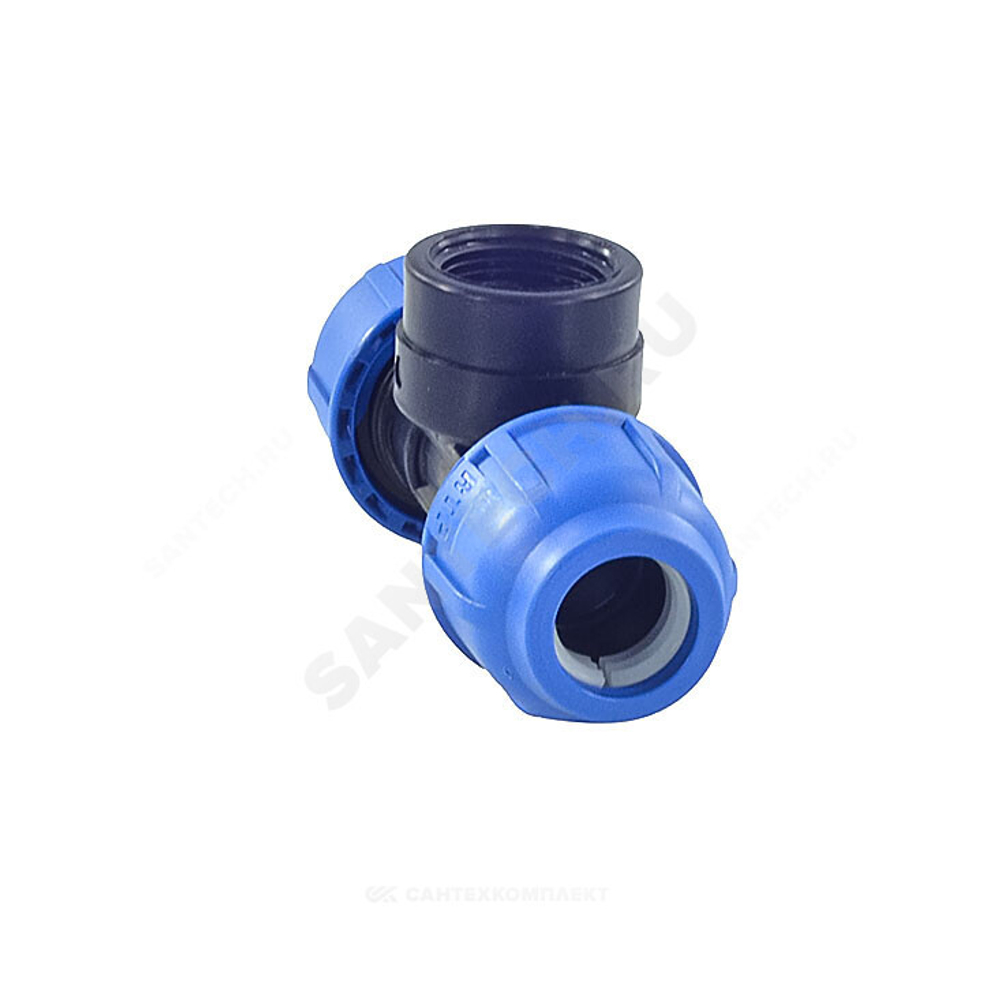 Тройник компрессионный ПЭ Дн 25х3/4"х25 ВР Ру16 RTP (РосТурПласт) 11606