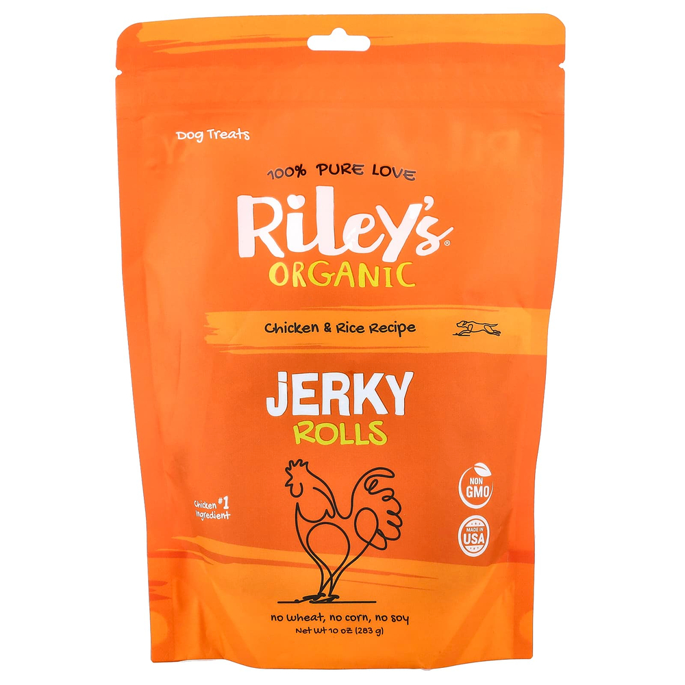Riley’s Pets, Jerky Rolls, лакомство для собак, курица и рис, 283 г (10 унций)