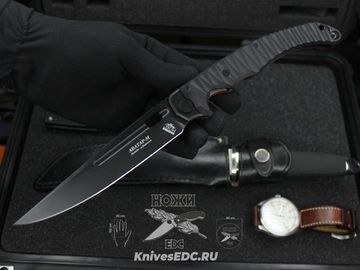 Складной нож НОКС Аватар М Red-Black 334-709404 на подшипниках c клинком из стали D2, рукоять G10