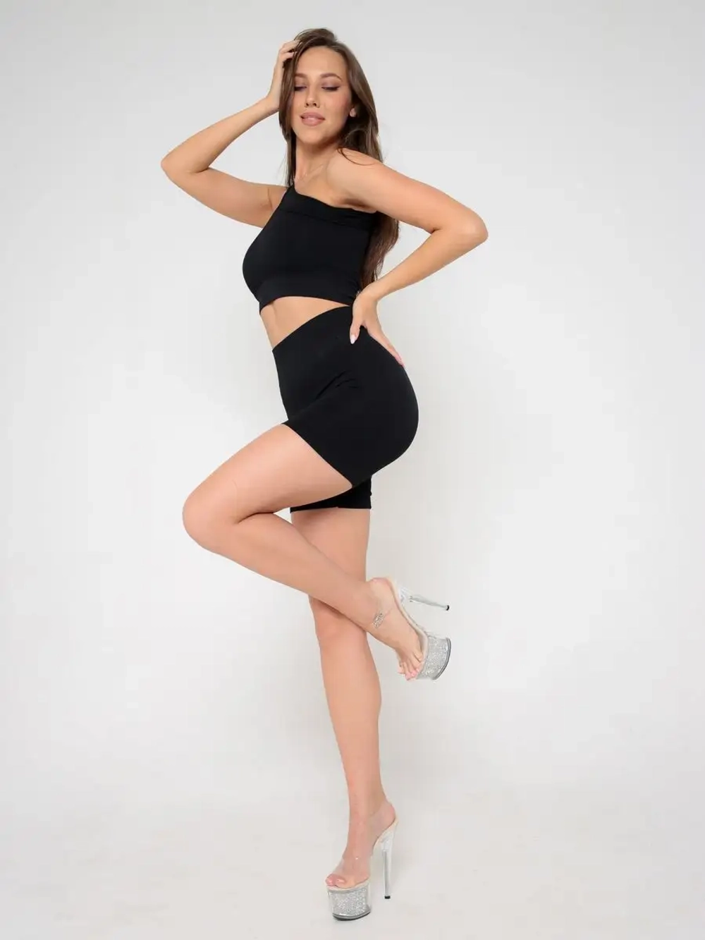 Костюм 2 в 1 шорты и топ для pole dance пилона и фитнеса
