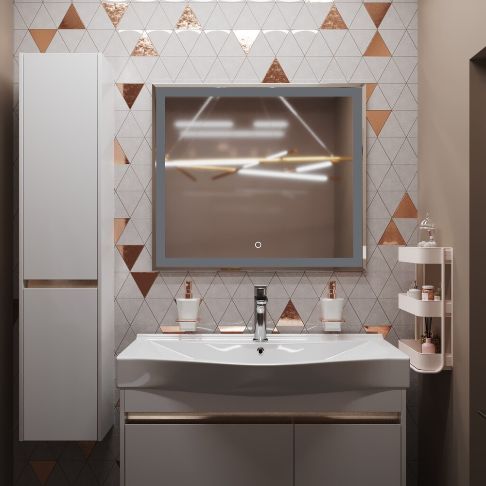 Зеркало MIXLINE "Минио" 800*700 (ШВ) сенсорный выключатель, светодиодная подсветка