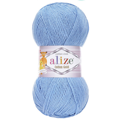 Пряжа Alize (Ализе) Cotton Gold / уп.5 мот. по 100 г, 330м, 040 голубой A