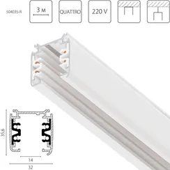 Шинопровод Quattro 504035-R Lightstar