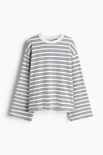 Хлопковый топ с длинными рукавами — свободный крой - H&M