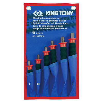 KING TONY (1006GPN) Набор выколоток с протектором, чехол из теторона, 6 предметов