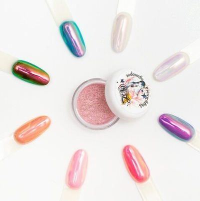 Zoo nail Радужный пигмент-втирка Радужный розовый единорог, 0,2гр