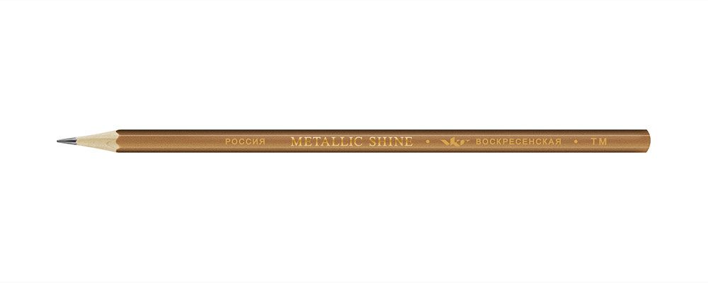 Карандаш чернографитный ТМ (HB) 12 шт, 12Д-1595 золотой Metallic shine, ВКФ MS01-12Д