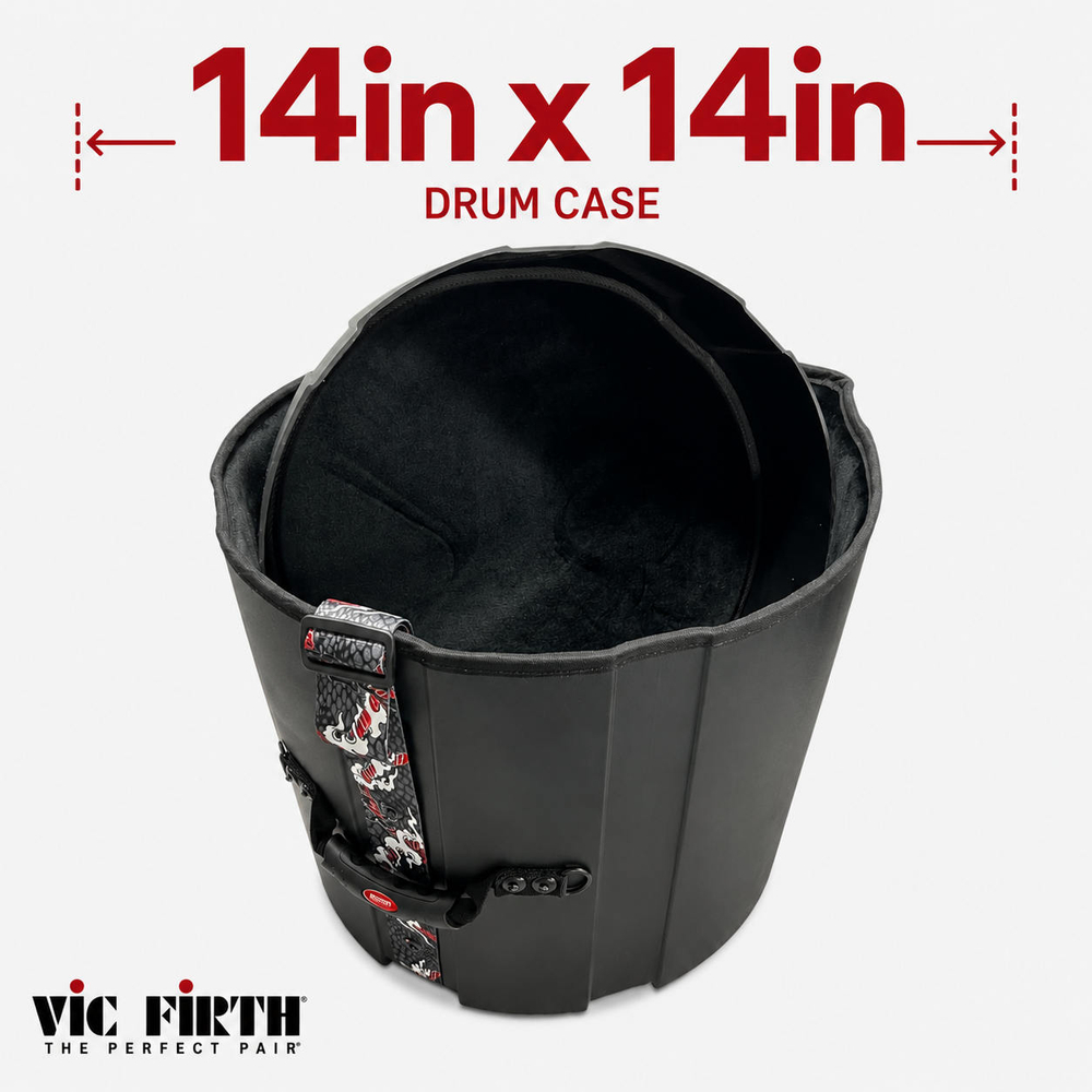 Ударопрочный кейс DGCASE DARUMA 14-14V - для барабана типа Floor Tom, ЧЕРНЫЙ, отделка велюр