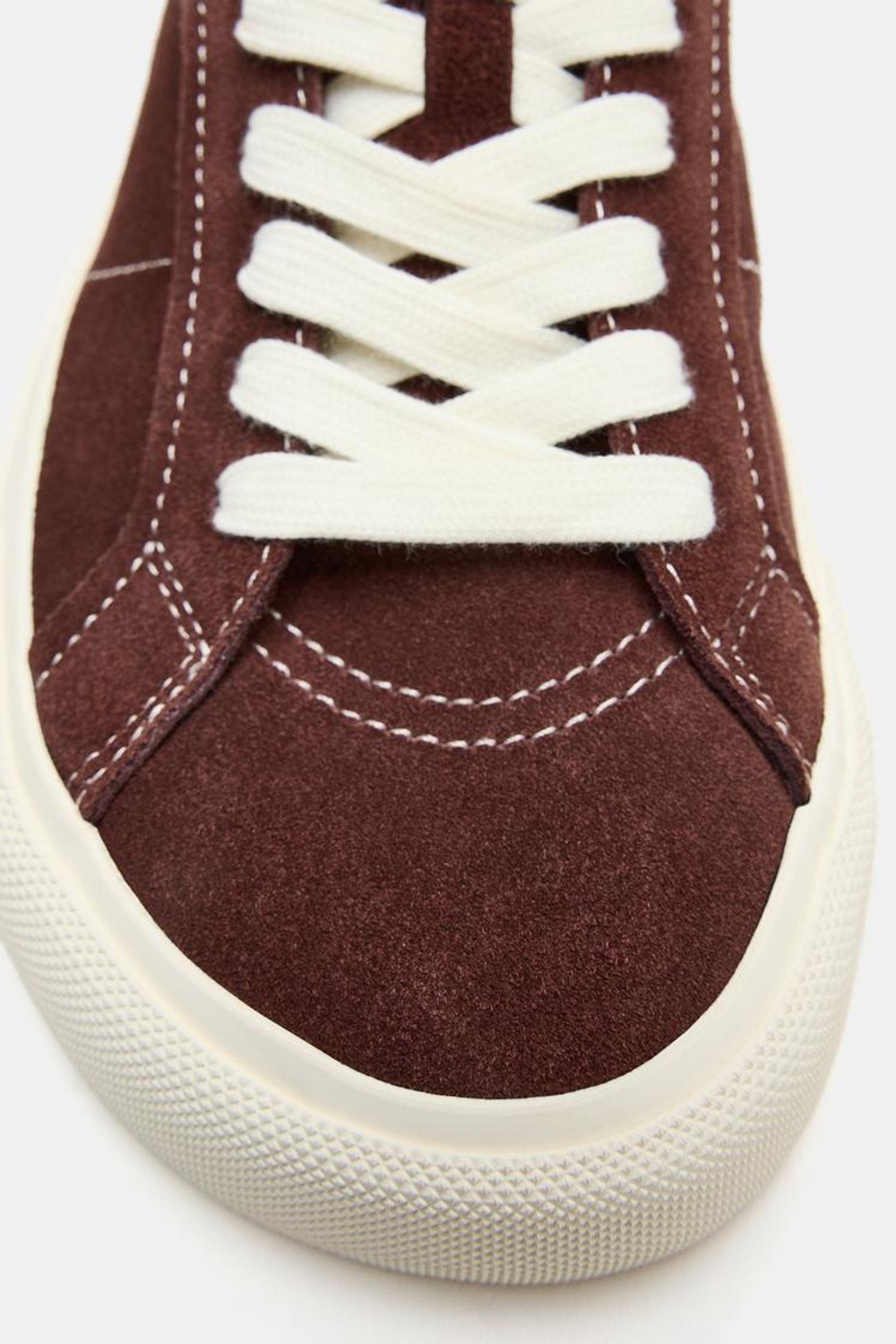 ZARA КРОССОВКИ ИЗ КОЖИ BAREFOOT, КРАСНЫЙ БУРГУНДИ