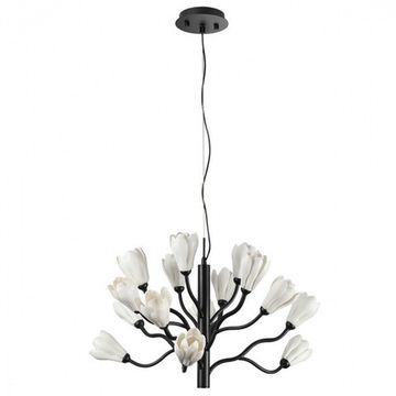 Подвесная люстра 15*G4 5090/15 черный матовый/белый/ Modern Gardi Odeon Light