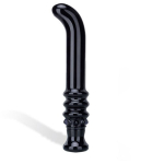 Черный вибромассажер G-Spot из стекла, 19 см