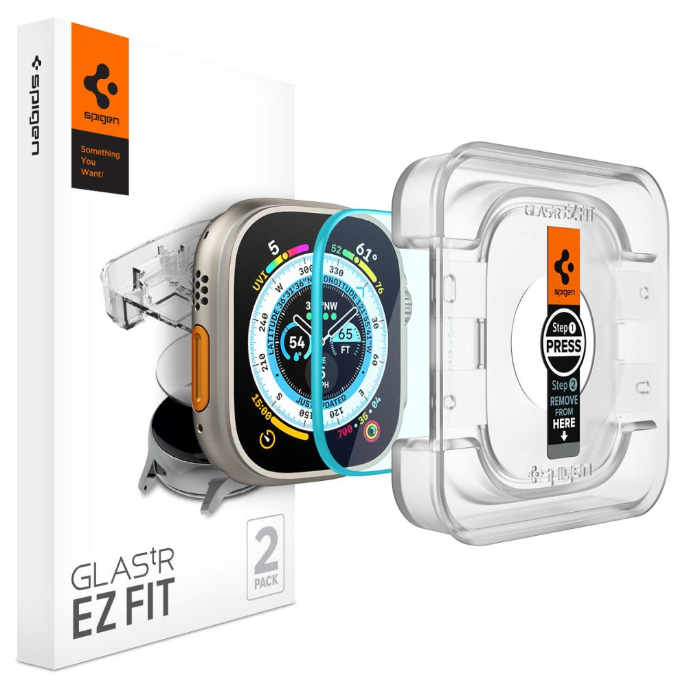 Стекло Spigen GLAS.TR ”EZ FIT” 2-PACK APPLE WATCH ULTRA (49 MM) CLEAR