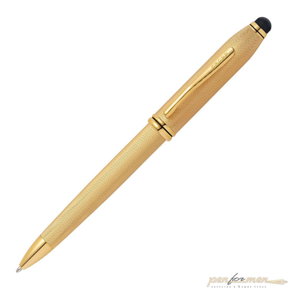 Шариковая ручка Cross Townsend Stilus со стилусом золотистая (AT0042-42)