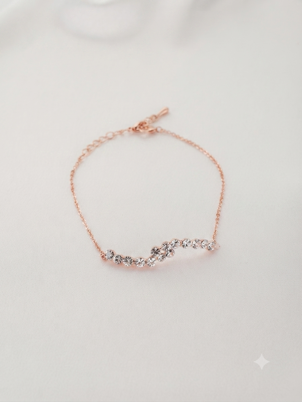 Браслет Млечный путь с белыми кристаллами Swarovski