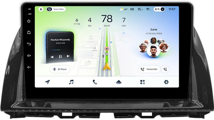 Магнитола для Mazda CX-5 2011-2017 (ШГУ монохром) - Teyes CC4L монитор 10.1" IPS, Android 14, Быстрая, Snapdragon 662, CarPlay, 4G SIM-слот