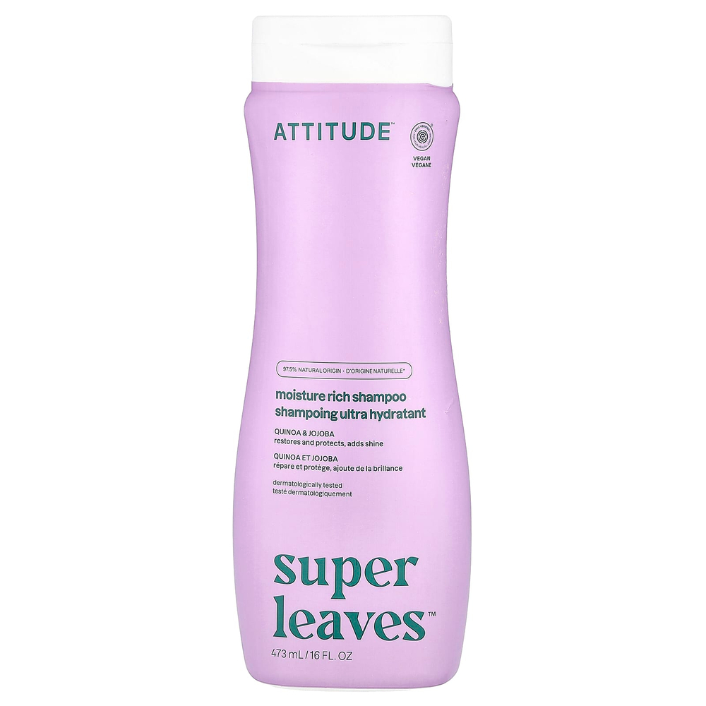 ATTITUDE, Super Leaves ™, увлажняющий шампунь, киноа и жожоба, 473 мл (16 жидк. Унций)