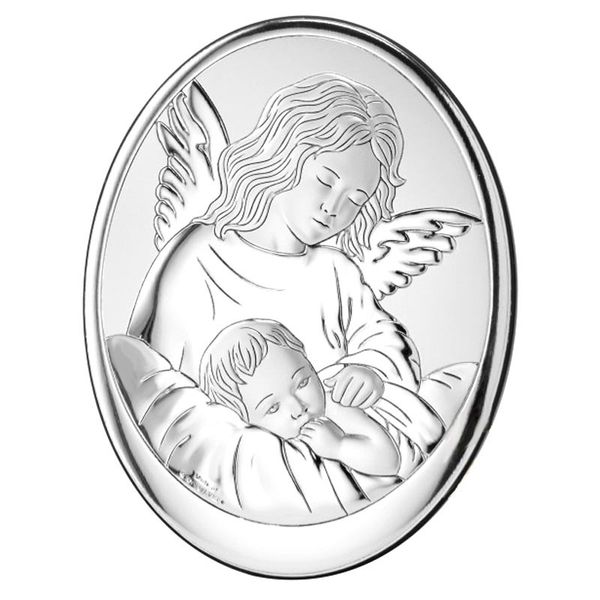 Ангел Хранитель. Серебряная миниатюра. 10 х 13 см