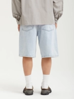 Шорты Октябрь Og Logo Baggy "Blue Heavy Stone Bleached"