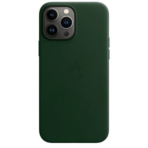 Кожаный чехол с поддержкой MagSafe Apple Leather Case для iPhone 13 Pro Max, Sequoia Green (Зеленая секвойя)