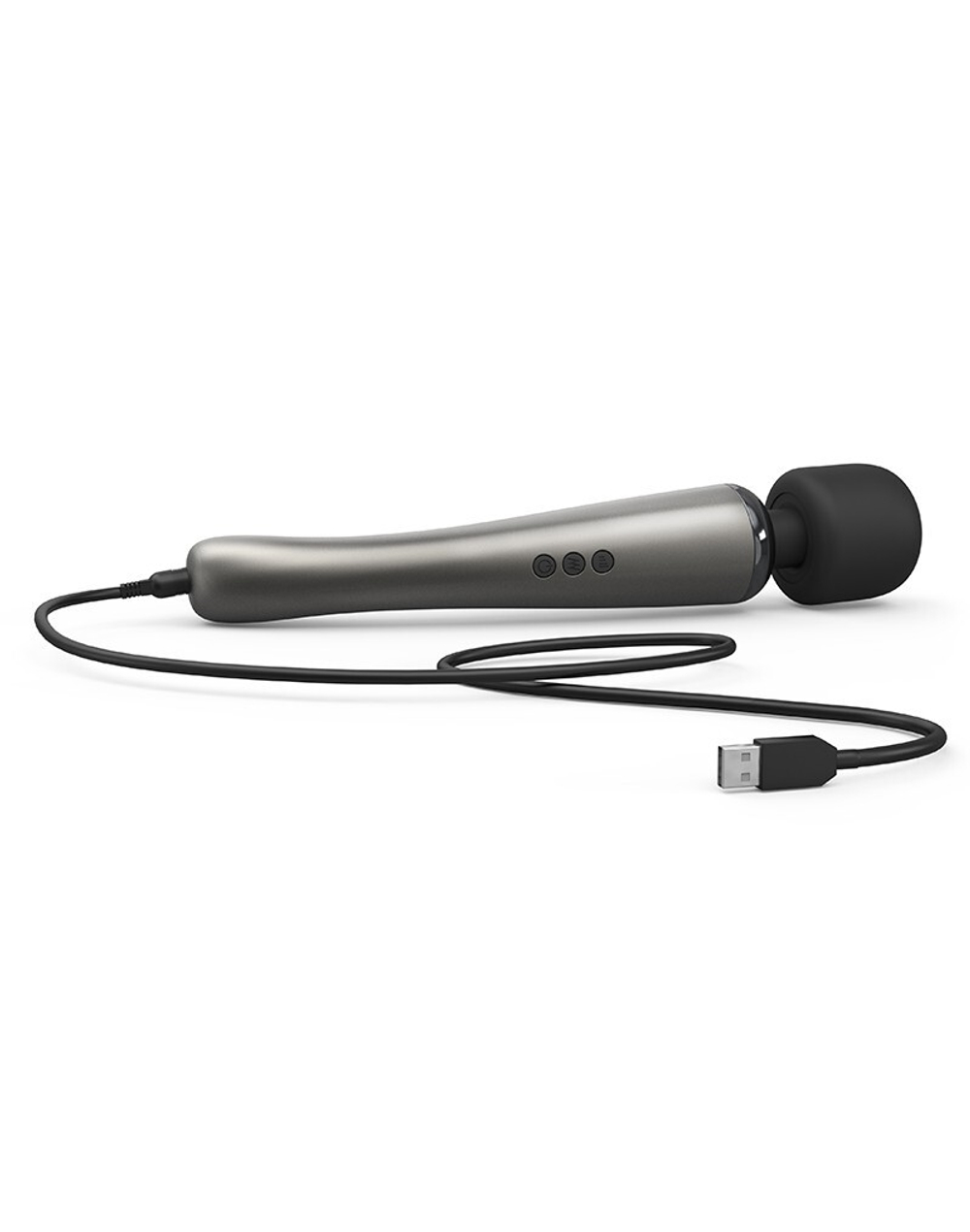 Черно-серый жезловый вибратор Megawand - 29,5 см. (Цвет: черный с серым)