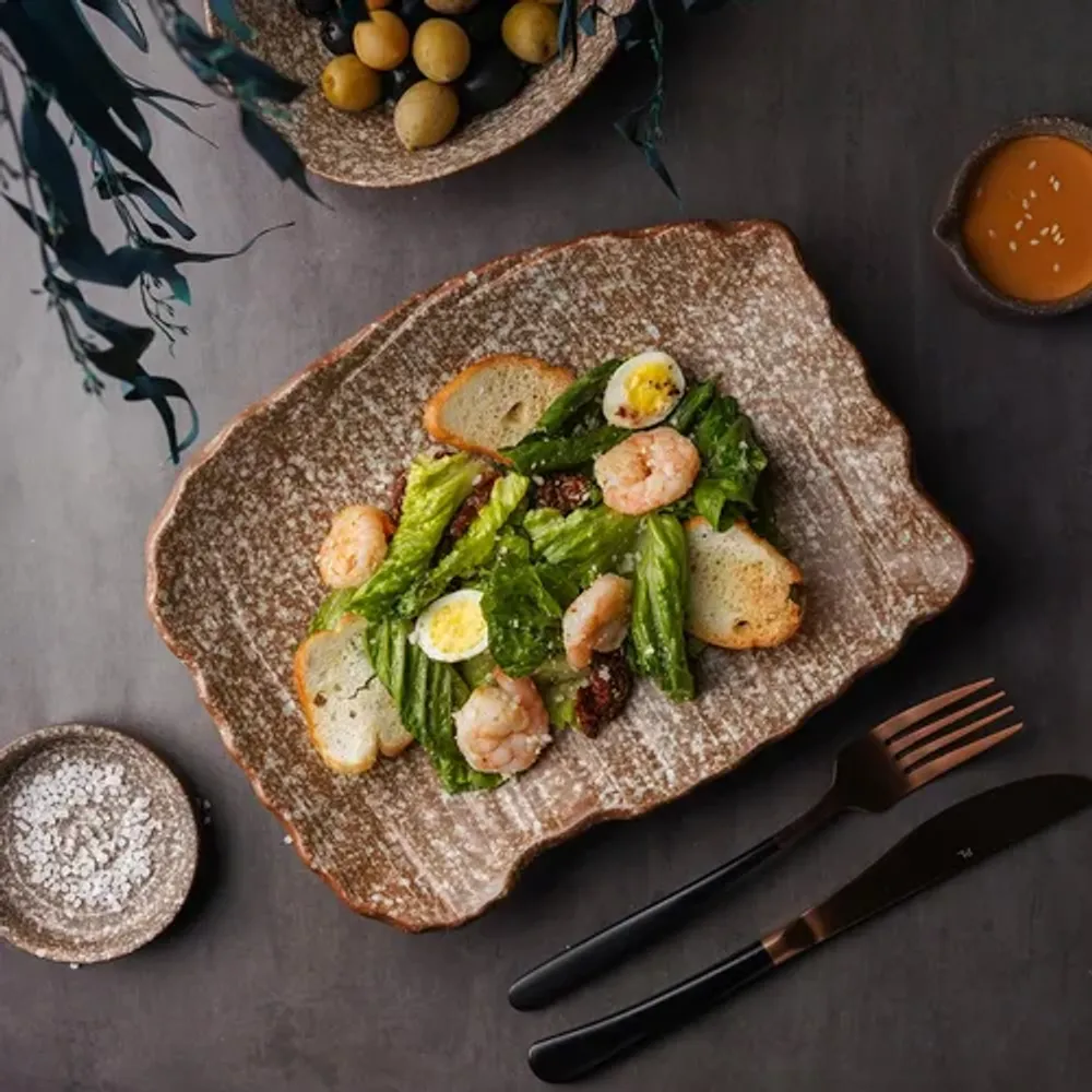 Блюдо прямоугольное 26*20 см h4,3 см Brown Crush Untouched Taiga P.L. Proff Cuisine [1]