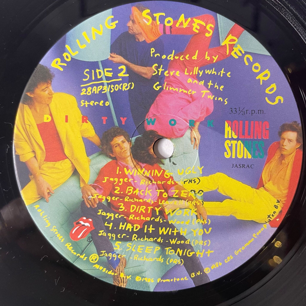 Винтажная виниловая пластинка LP The Rolling Stones Dirty Work (Japan 1986) (No Obi) Harlem Shuffle