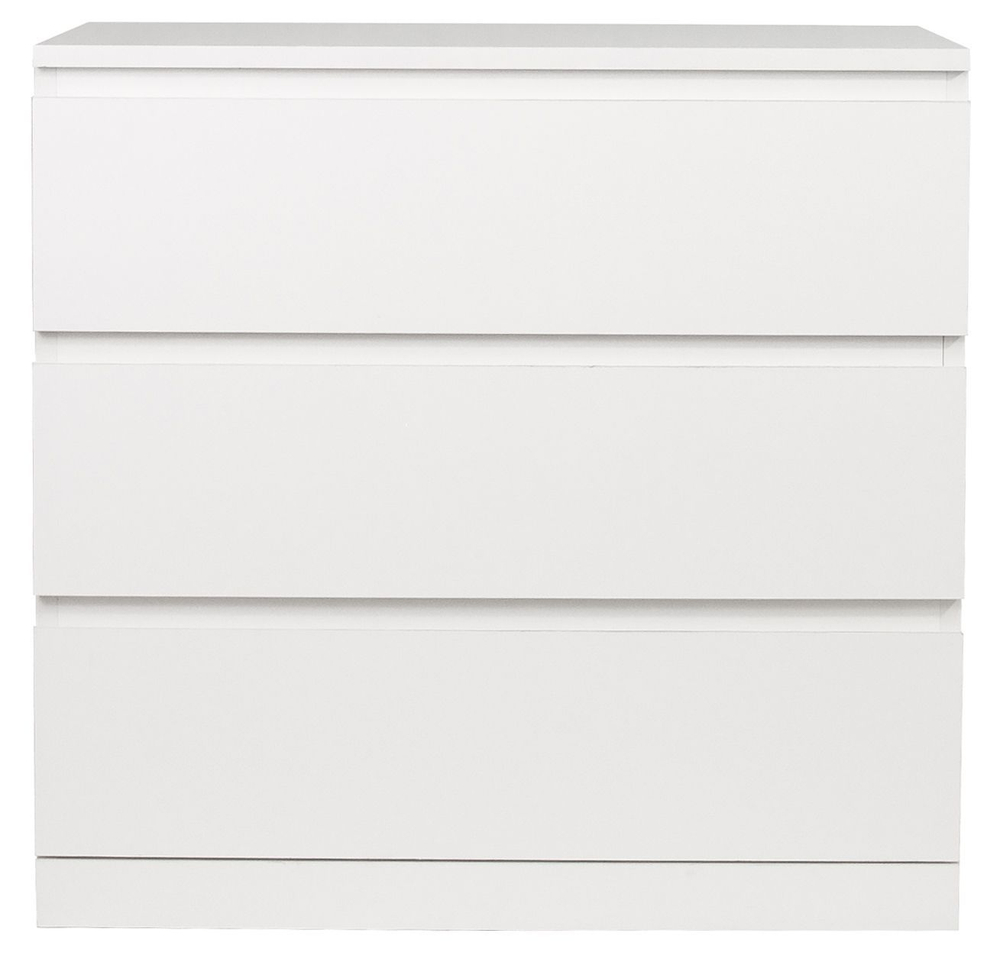 Комод 70x35x67, Марм, с 3 ящиками для одежды, белый, Marmur