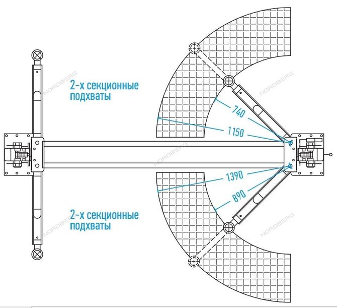 NORDBERG (N4121B-4T) Подъемник 2-стоечный 4 т, 220 В