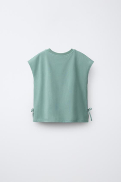 ZARA ТОП С ДЕТАЛЯМИ КРОШЕ, МЯГКИЙ ЗЕЛЕНЫЙ