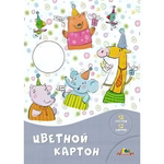 Картон цветной А4 12л,12цв "Праздник друзей" мелованный в папке (Апплика)