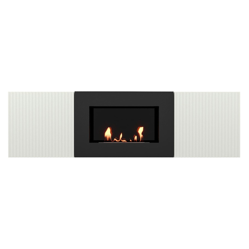Каминокомплект: Тумба с биокамином Firelight BFP/P-1400L белая+набор керамических дров ель