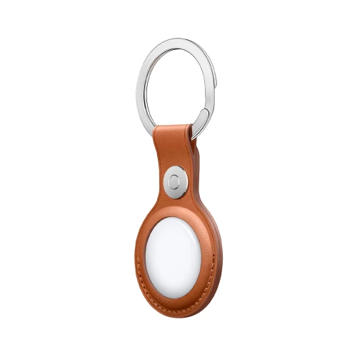 Кожаный брелок с заводным кольцом Apple Leather Key Ring для AirTag, Saddle Brown (Золотисто-коричневый)