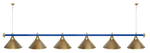 Лампа STARTBILLIARDS 6 пл. (плафоны зеленые,штанга зеленая,фурнитура золото)