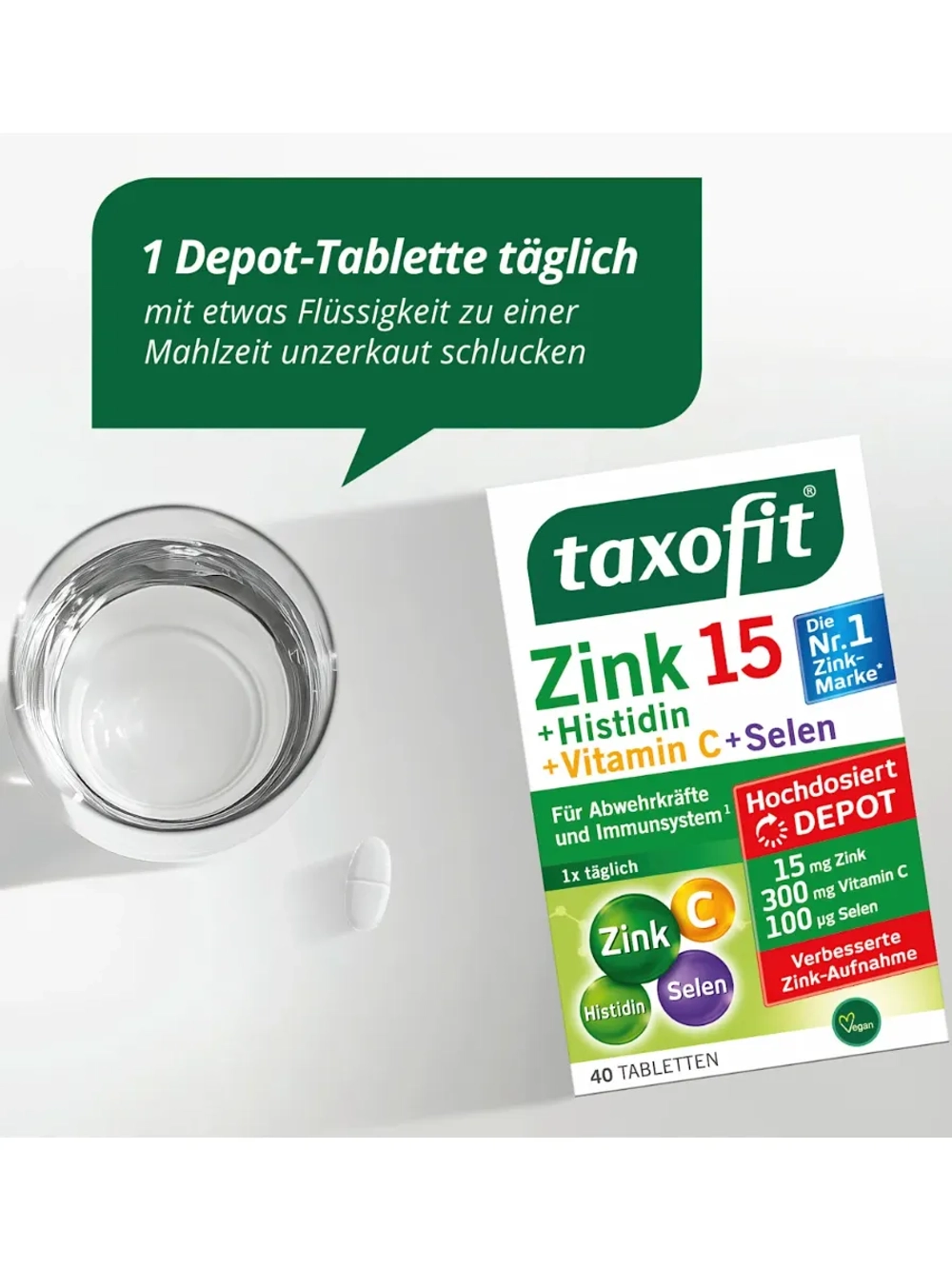 taxofit Цинк+ гистидин+ витамин С+ селен, 40 шт, 31,2 г