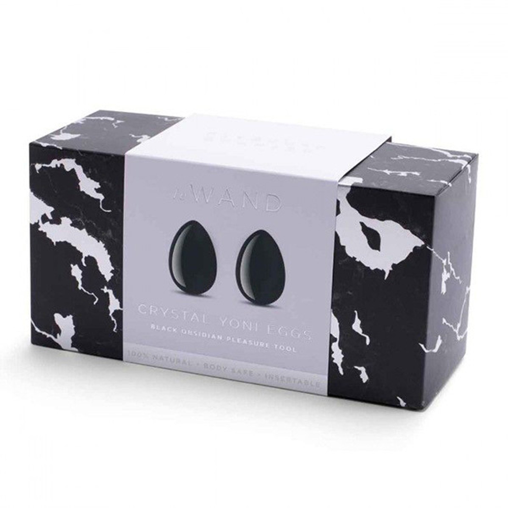 Тренажеры йони из черного обсидиана 4,5х3см Le Wand Crystal Yoni Eggs Black LW-031-BO