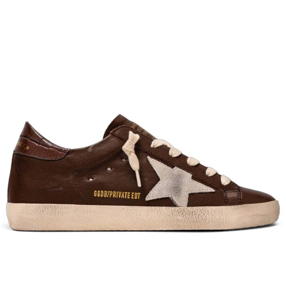 Women’s Super-Star Distressed Suede Trimmed Leather Brown