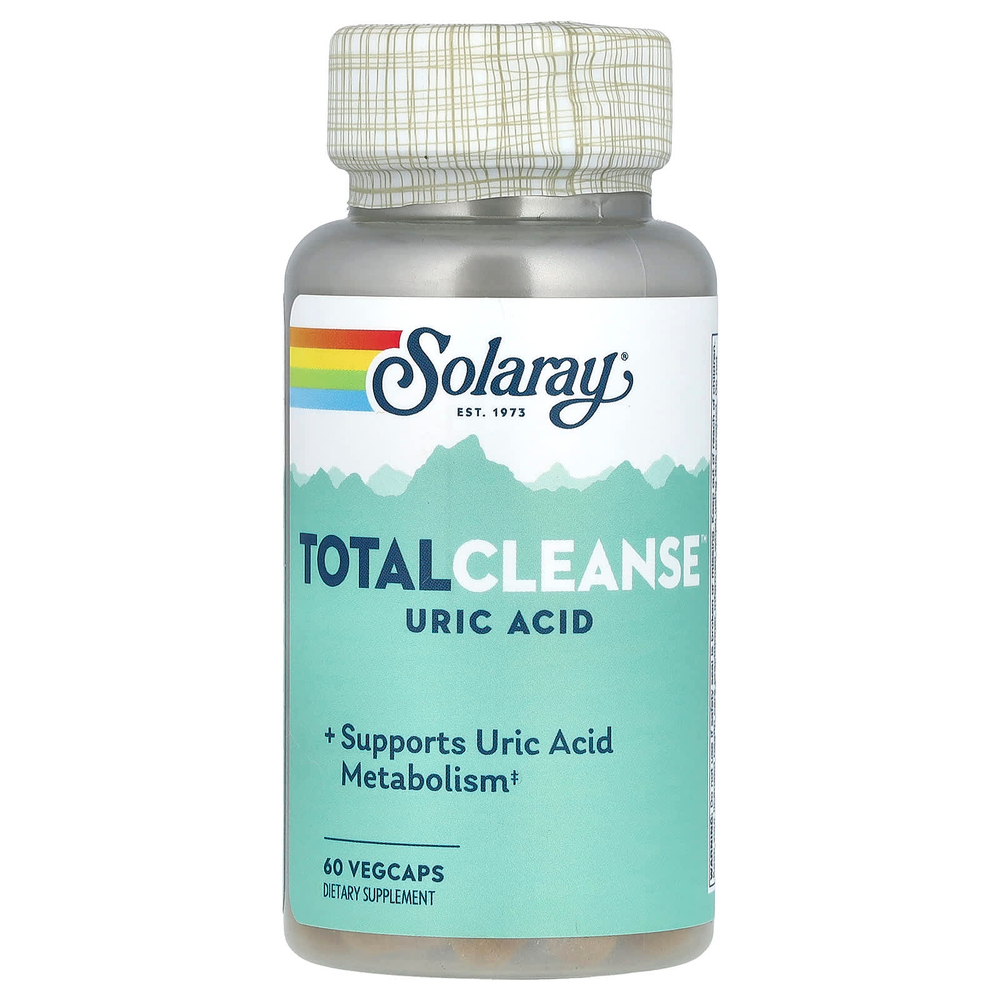Solaray, Total Cleanse, средство для выведения мочевой кислоты, 60 растительных капсул