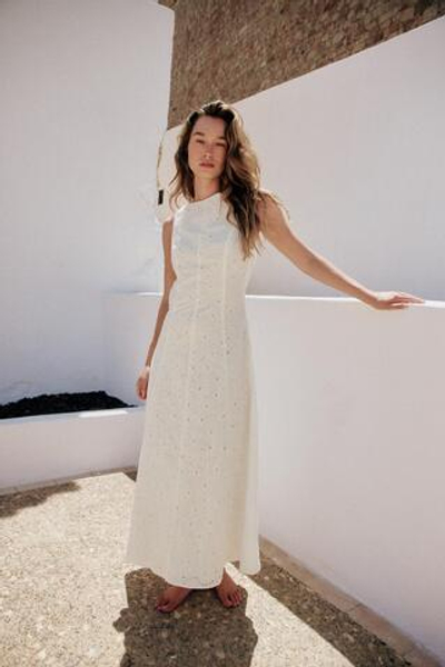 ПЛАТЬЕ МИДИ С АЖУРНОЙ ВЫШИВКОЙ — ZARA