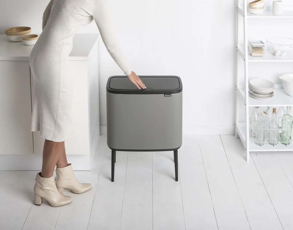 Brabantia Bo Touch 11+23л мусорный контейнер для минерального бетона серый EAN 8710755127243
