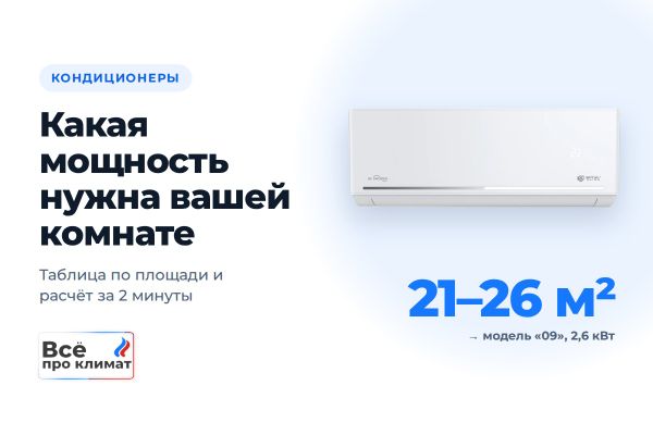 Как подобрать мощность кондиционера: таблица по площади и расчёт за 2 минуты Как подобрать мощность кондиционера: таблица по площади и расчёт за 2 минуты