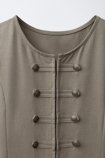 ZARA ПЛАТЬЕ С ВОЛАНАМИ И ЗАСТЕЖКОЙ-КЛЕВАН, ХАКИ