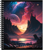 Тетрадь COSMIC LANDSCAPE 170х203, 96 л. гребень, , 4+0+выборочный УФ-лак, 4 диз