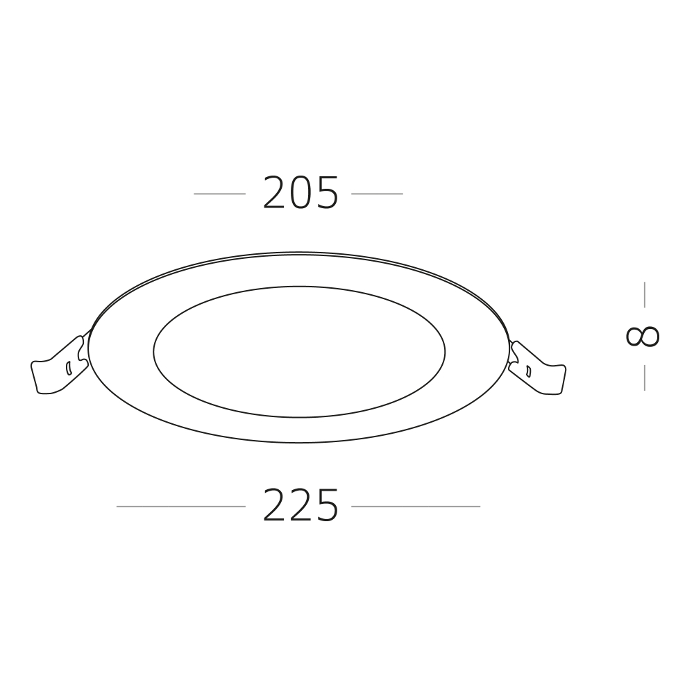 Светильник встраиваемый LED 18W 3000K 1 296Lm Ra80 110° IP20 D217xH18 90-265V
