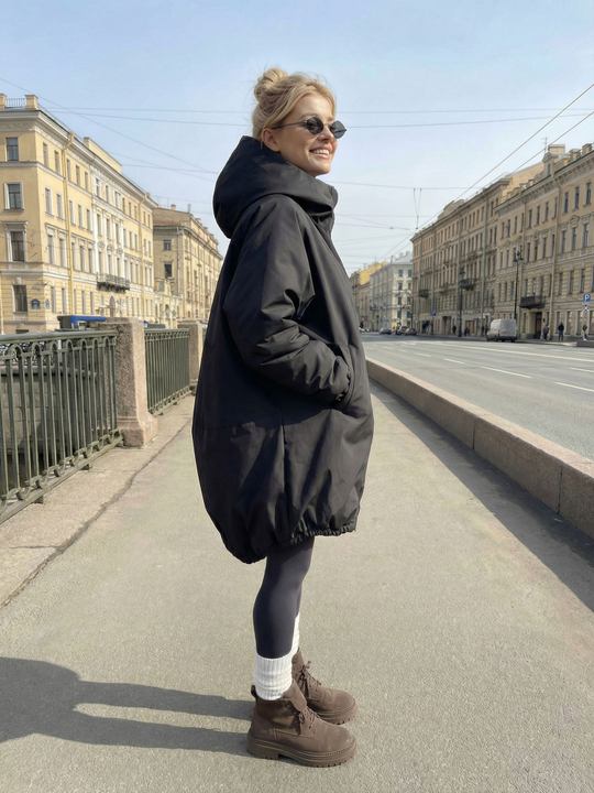 Утеплённая парка женская антрацит (мембрана)
