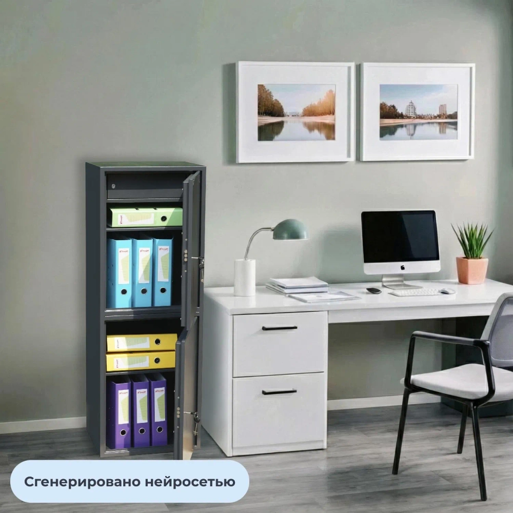 Шкаф для бумаг металлический Комус Мебель TSL-127/2M, 460х340х1272мм